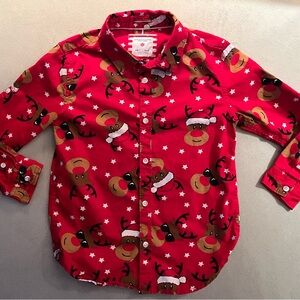 Denim & Flower Festive Red Reindeer Kids Shirt